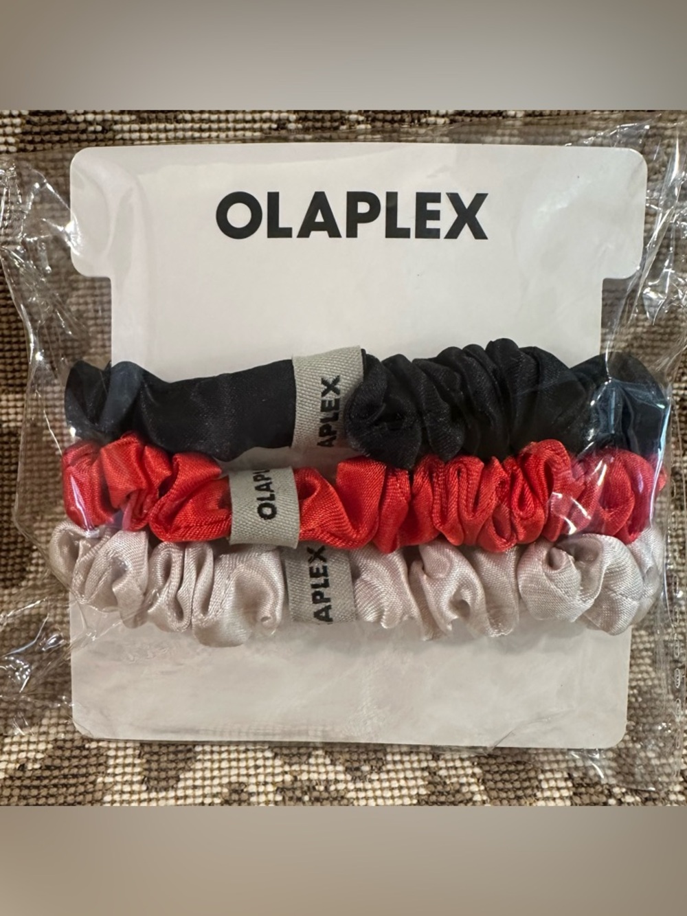New In Packaging Set of 3 Olaplex Satin Scrunchies/Satin Hair Ties~3 Colors